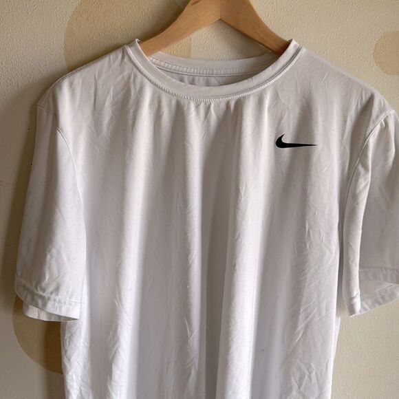 Nike Men's Classic White Tee with Black Logo - Picture 2 of 4